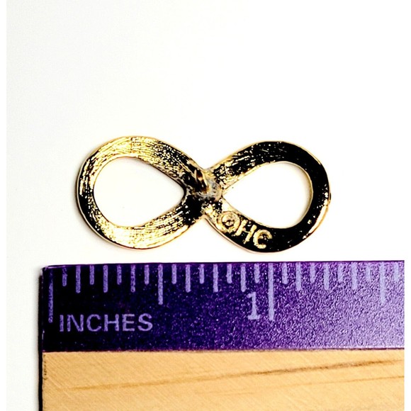 HATTIE CARNEGIE Infinity Brooch Gold GP Green Rhinestone PIN VALENTINE PRISTINE! - Picture 6 of 8